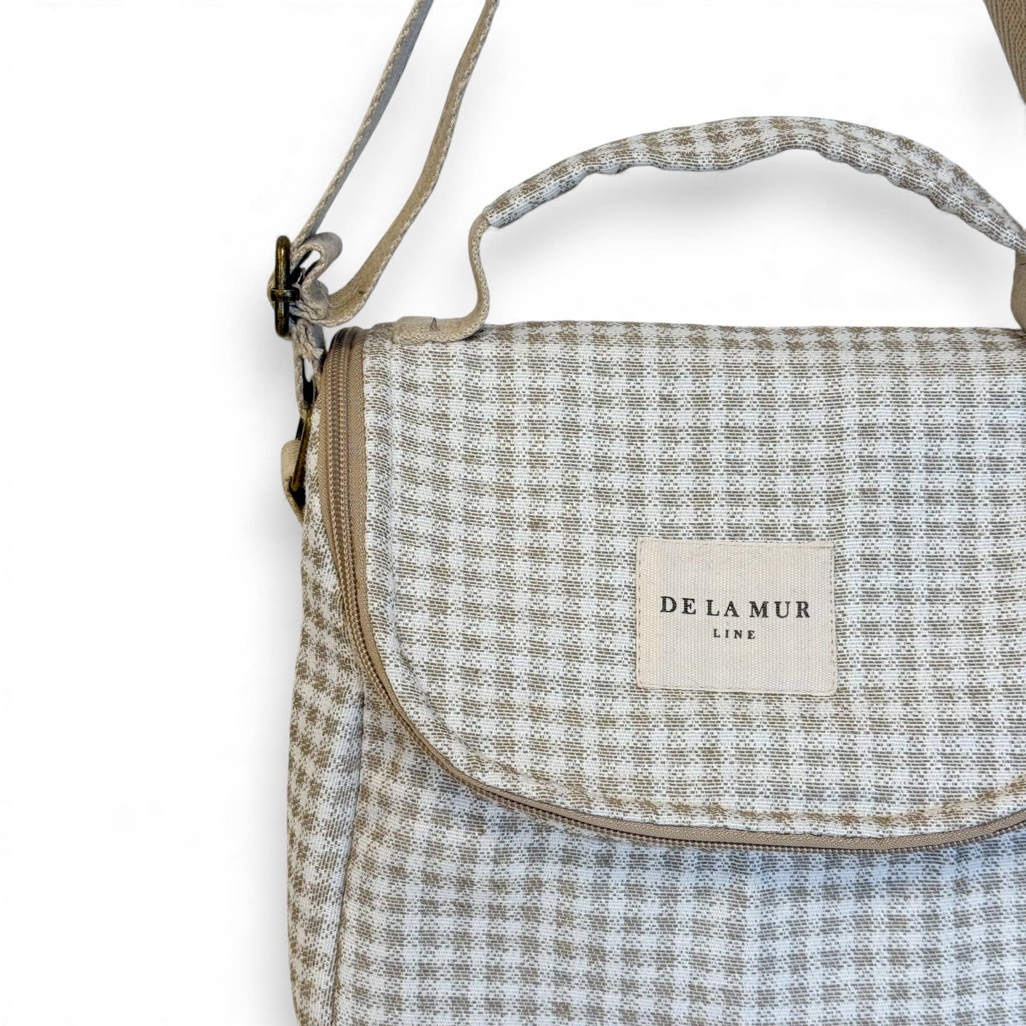 Sac déjeuner en jacquard vichy beige et écru- d’Espagne