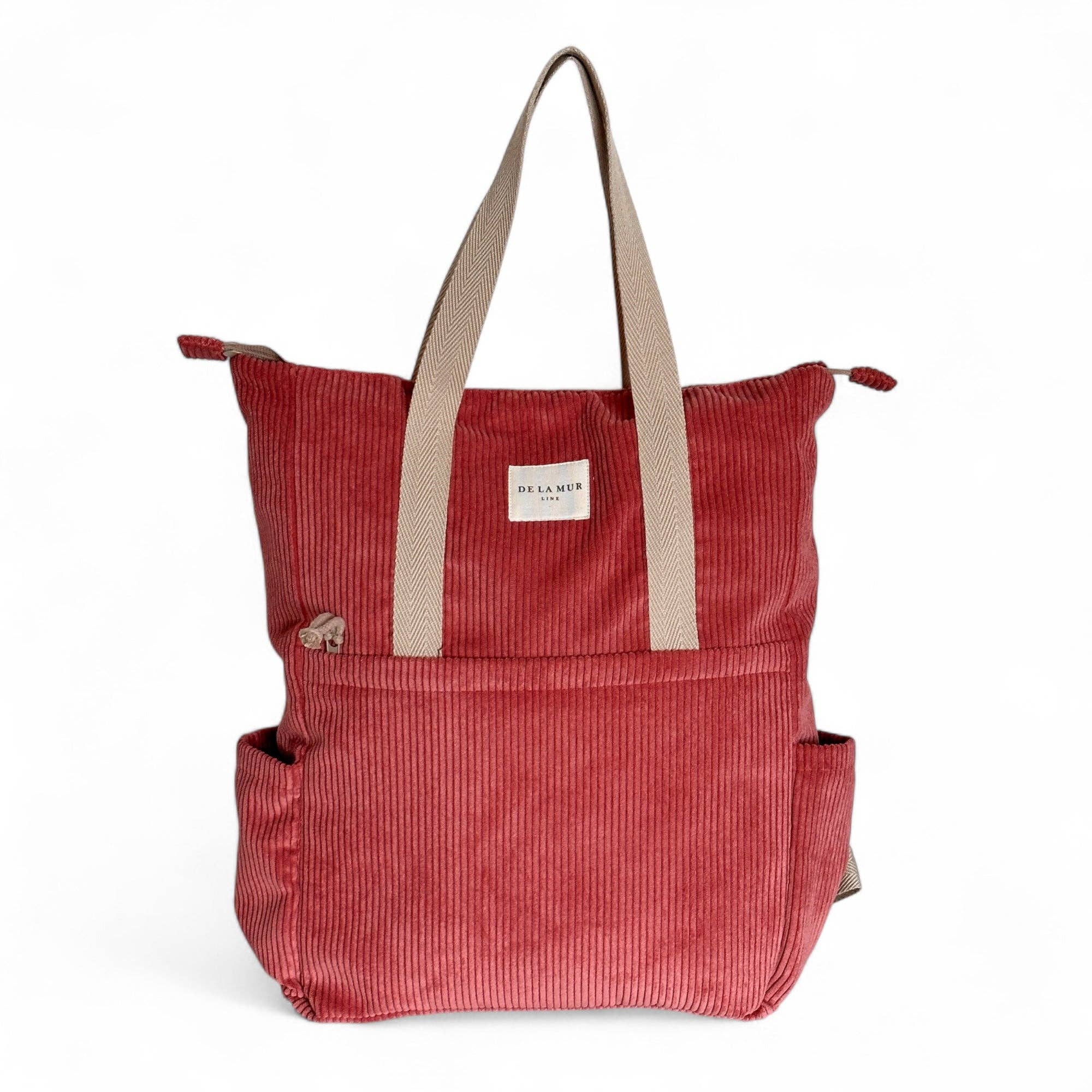 Sac à dos convertible en velours rose d’Espagne