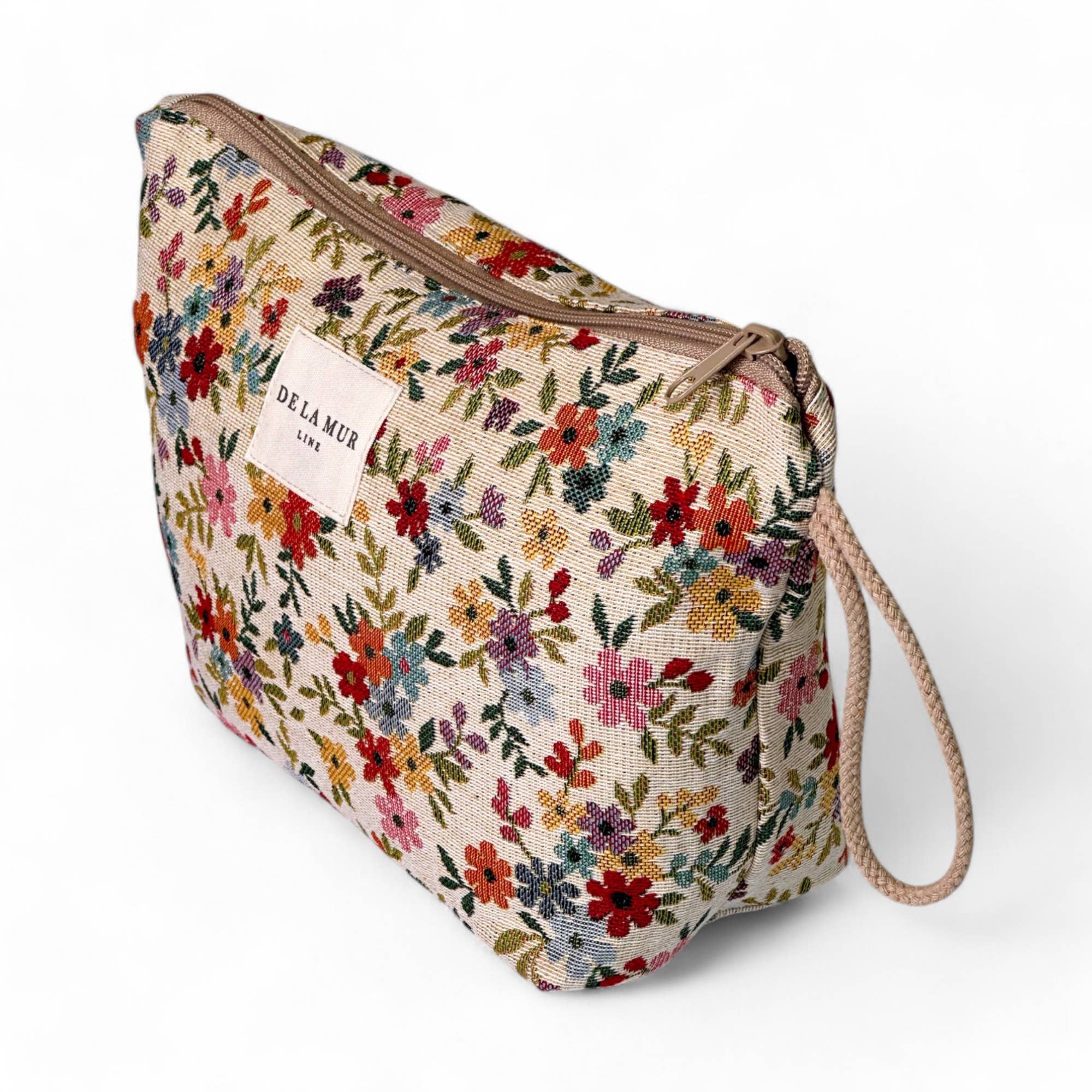 Grande trousse de maquillage tissu floral fabriquée en Espagne