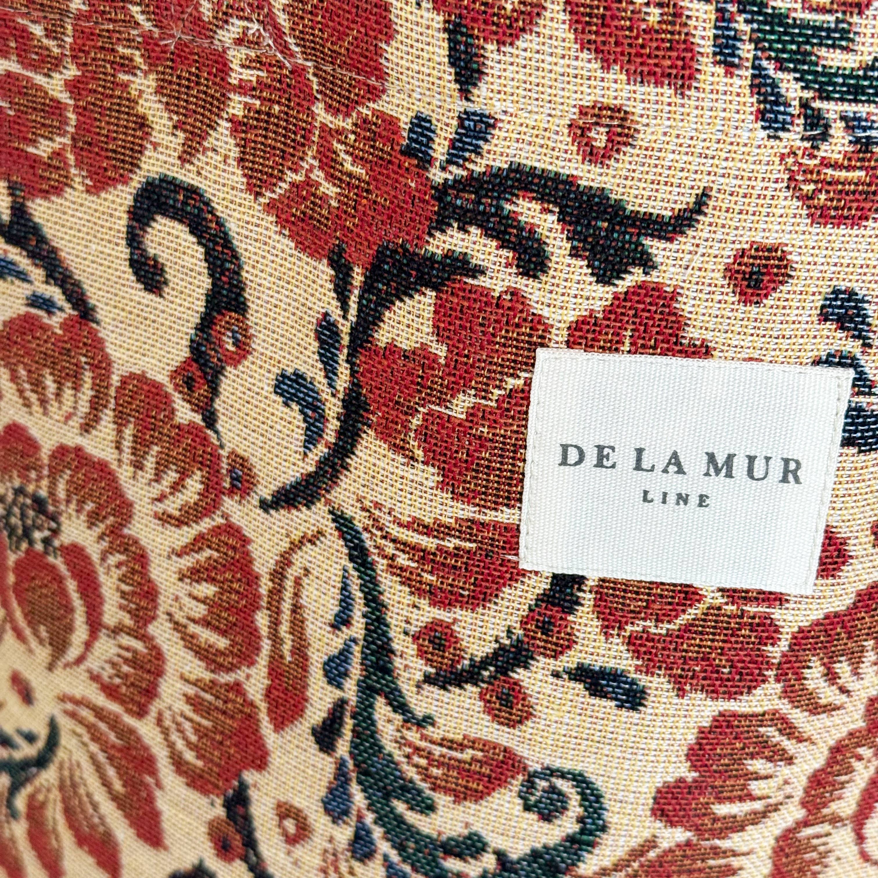 Sac ovale motif floral rouge et beige d'Espagne