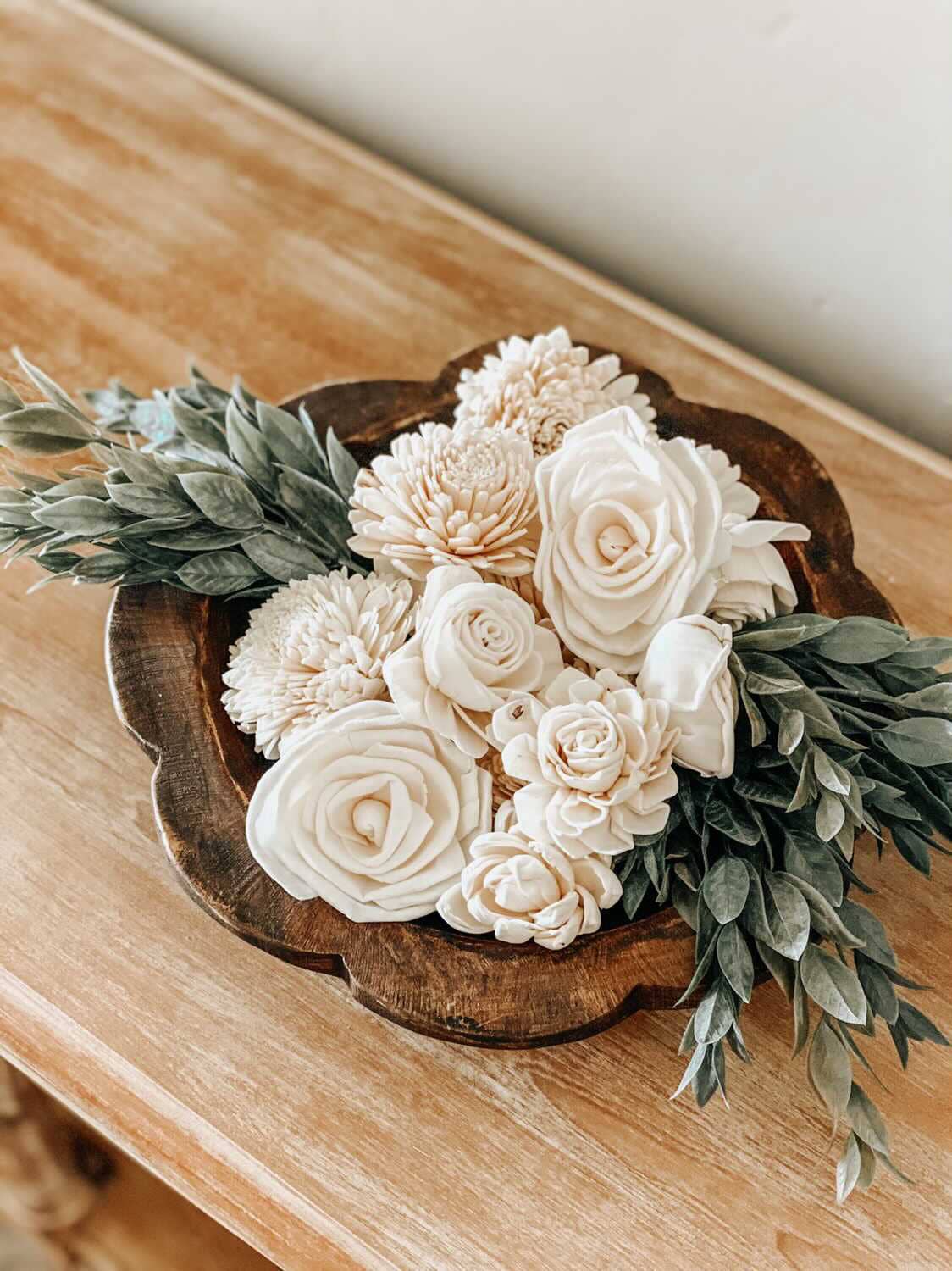 Bol en bois en forme de fleur du Mexique