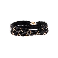 Bracelet double tour XS à motif triangle 3 points – NOIR - Tanzanie