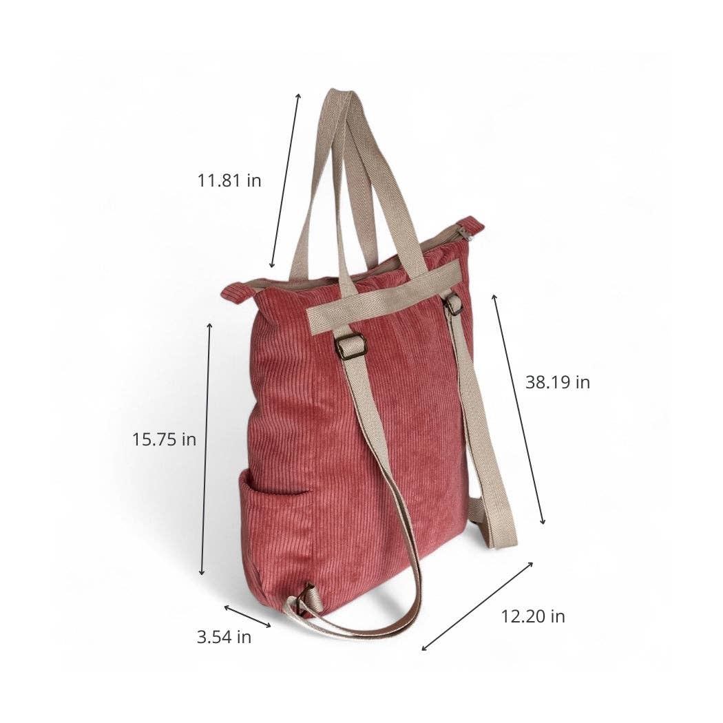 Sac à dos convertible en velours rose d’Espagne