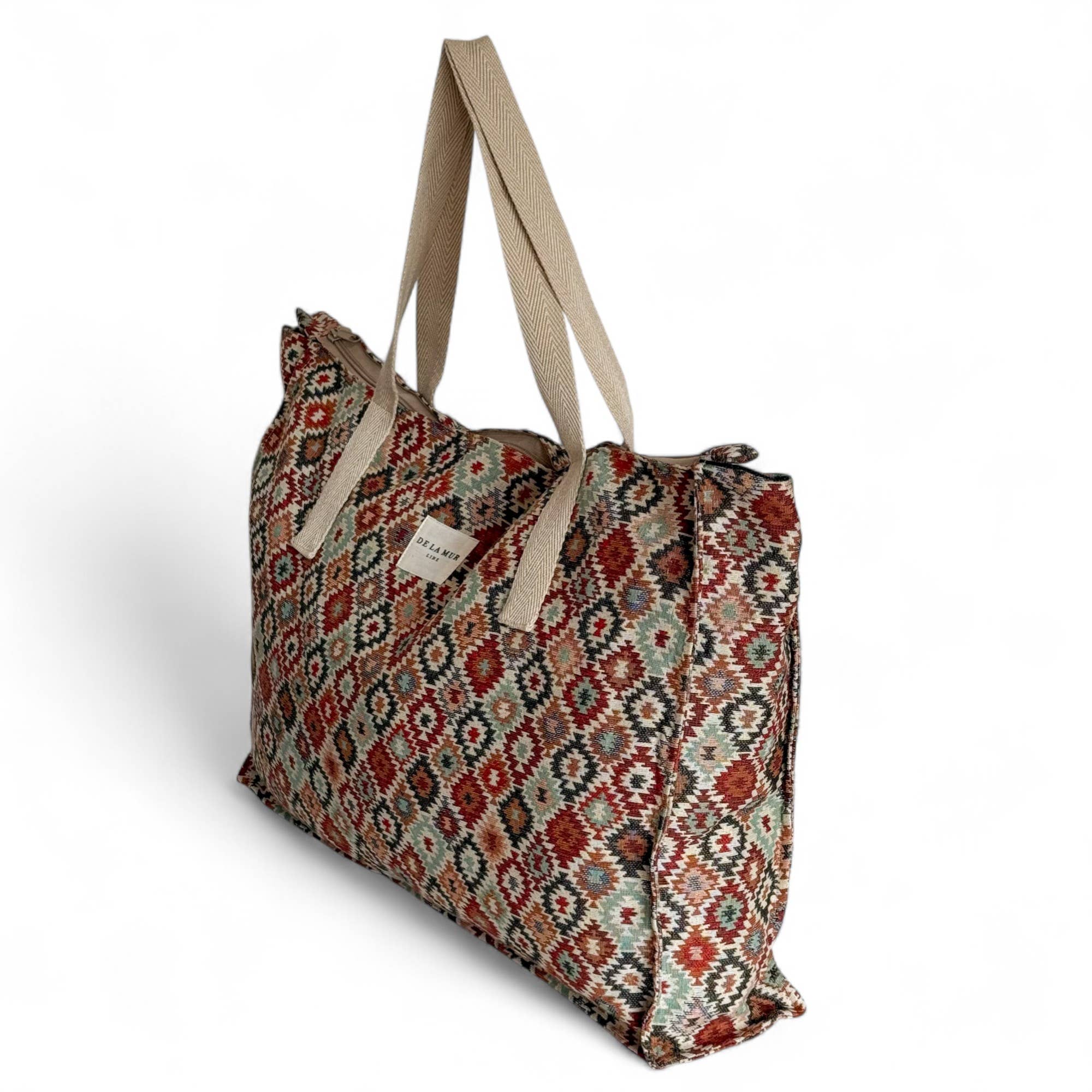 Sac de voyage en tissu multicolore fabriqué en Espagne