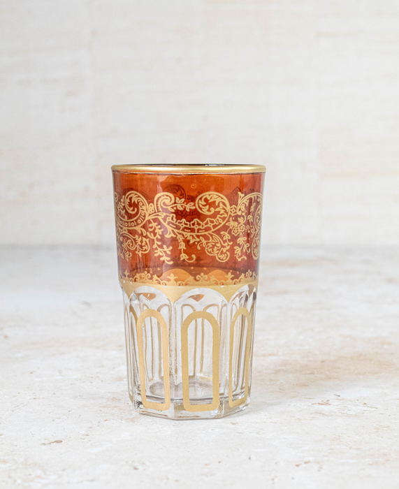 Ensemble de 6 verres à thé marocains couleur marron