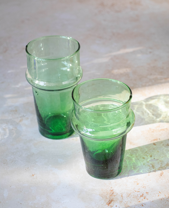 Petit Verres Beldi marocains couleur vert