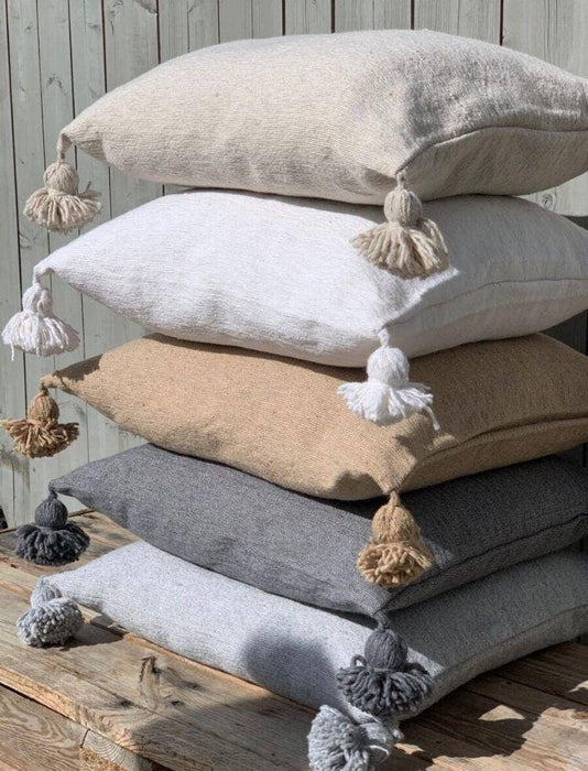 MAROC: Coussin d'oreiller marocain avec pompon