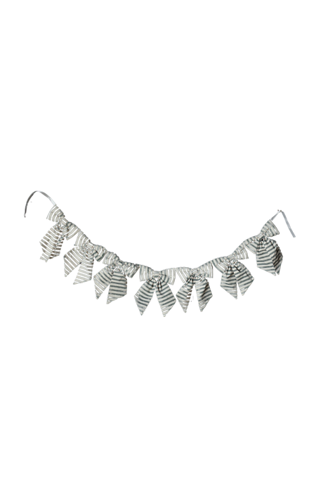 Guirlande de nœuds à rayures charbon avec fine rayure dorée