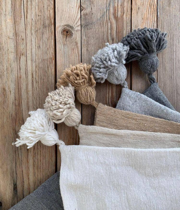 MAROC: Coussin d'oreiller marocain avec pompon