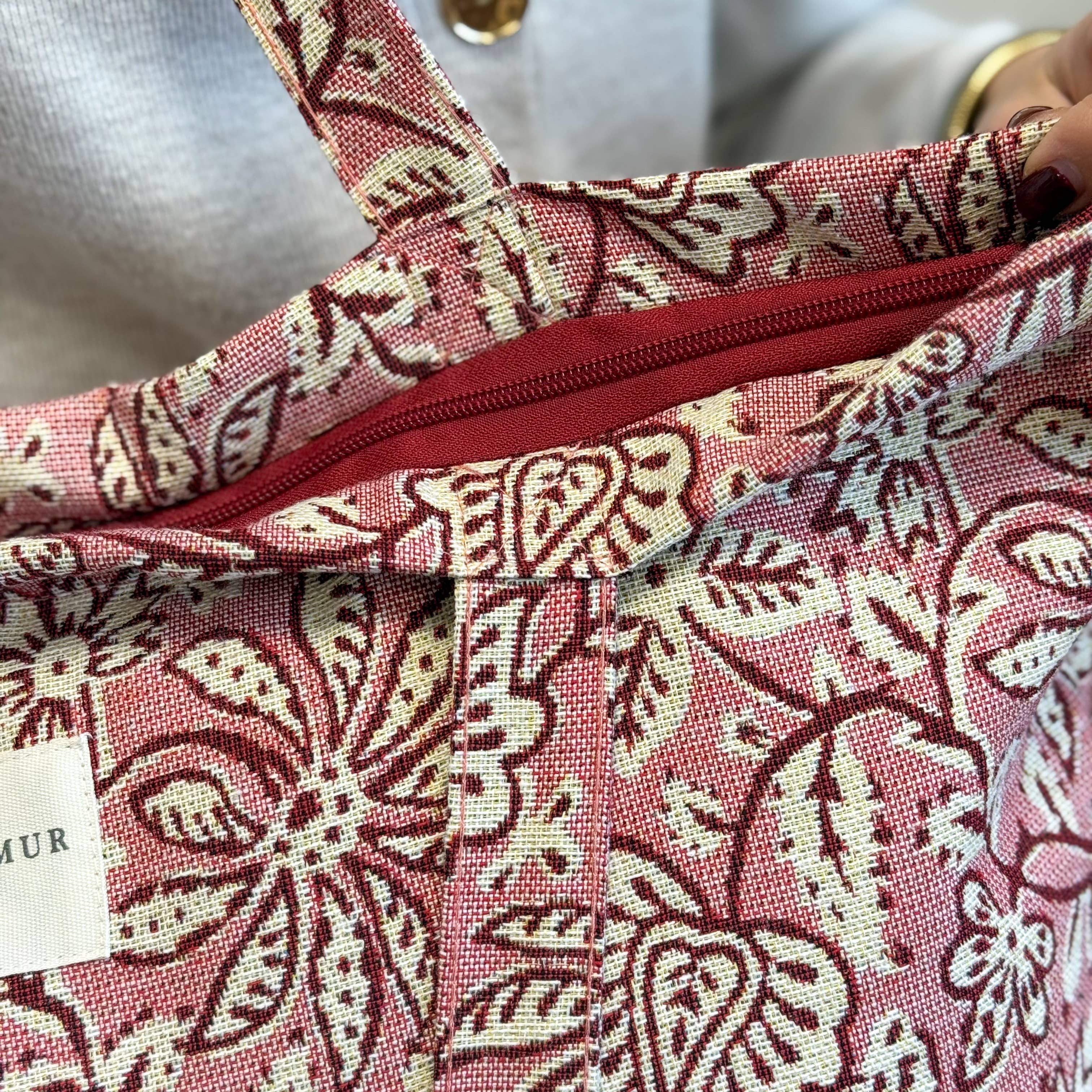 Grand sac zippé rose floral