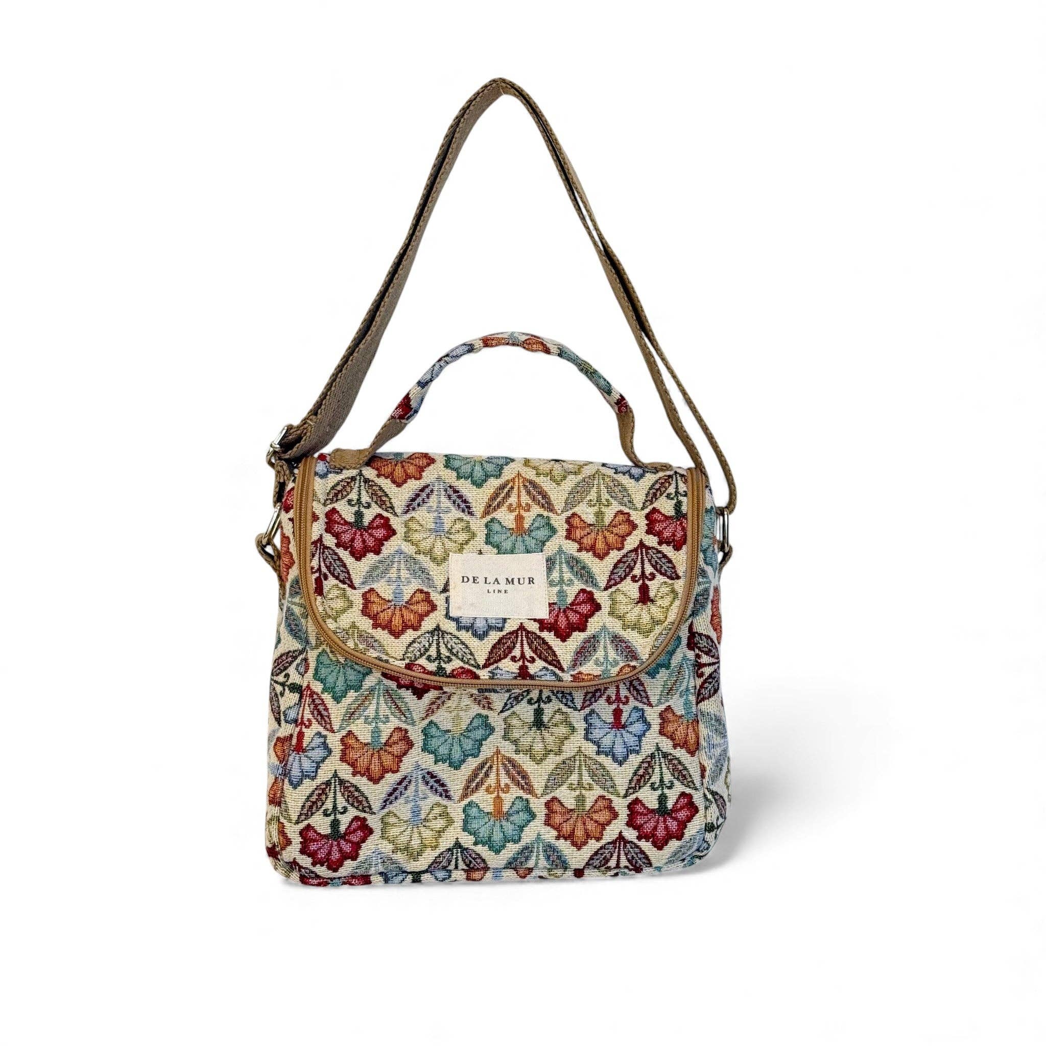 Sac déjeuner en jacquard floral multicolore-d’Espagne
