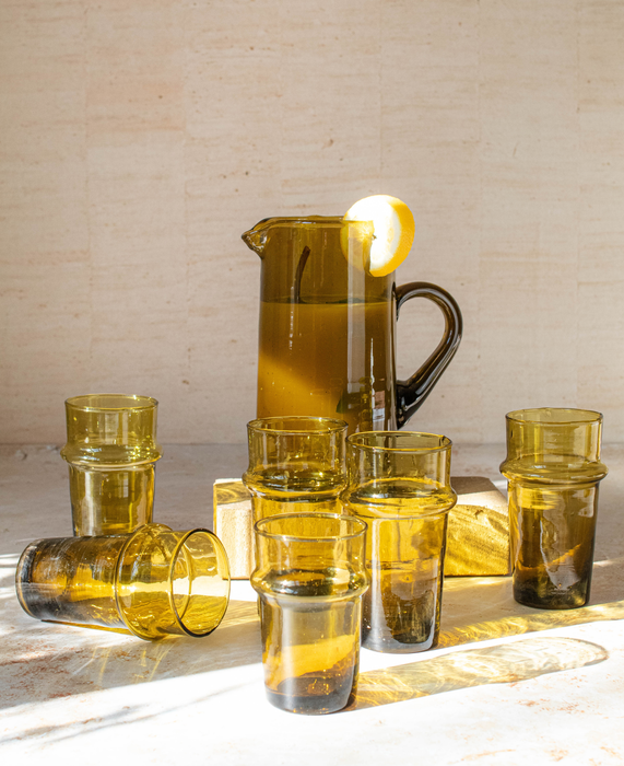Petits Verres Beldi marocains couleur Ambre
