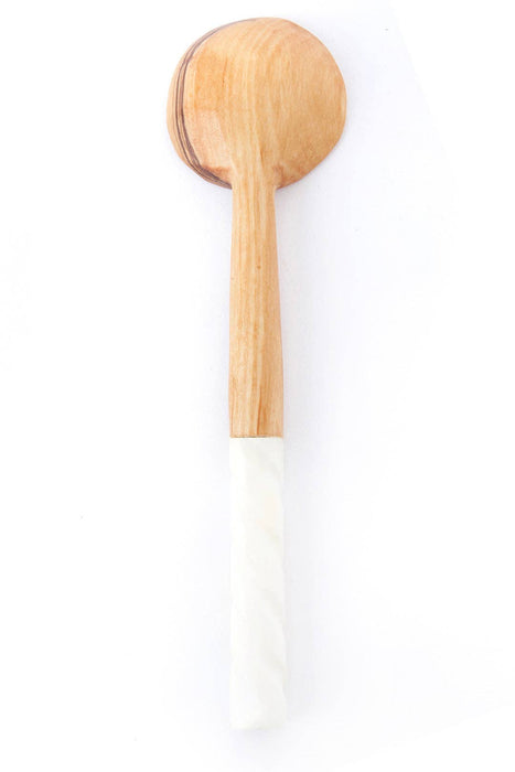 KENYA: Cuillère à café olive sauvage avec poignée en spirale