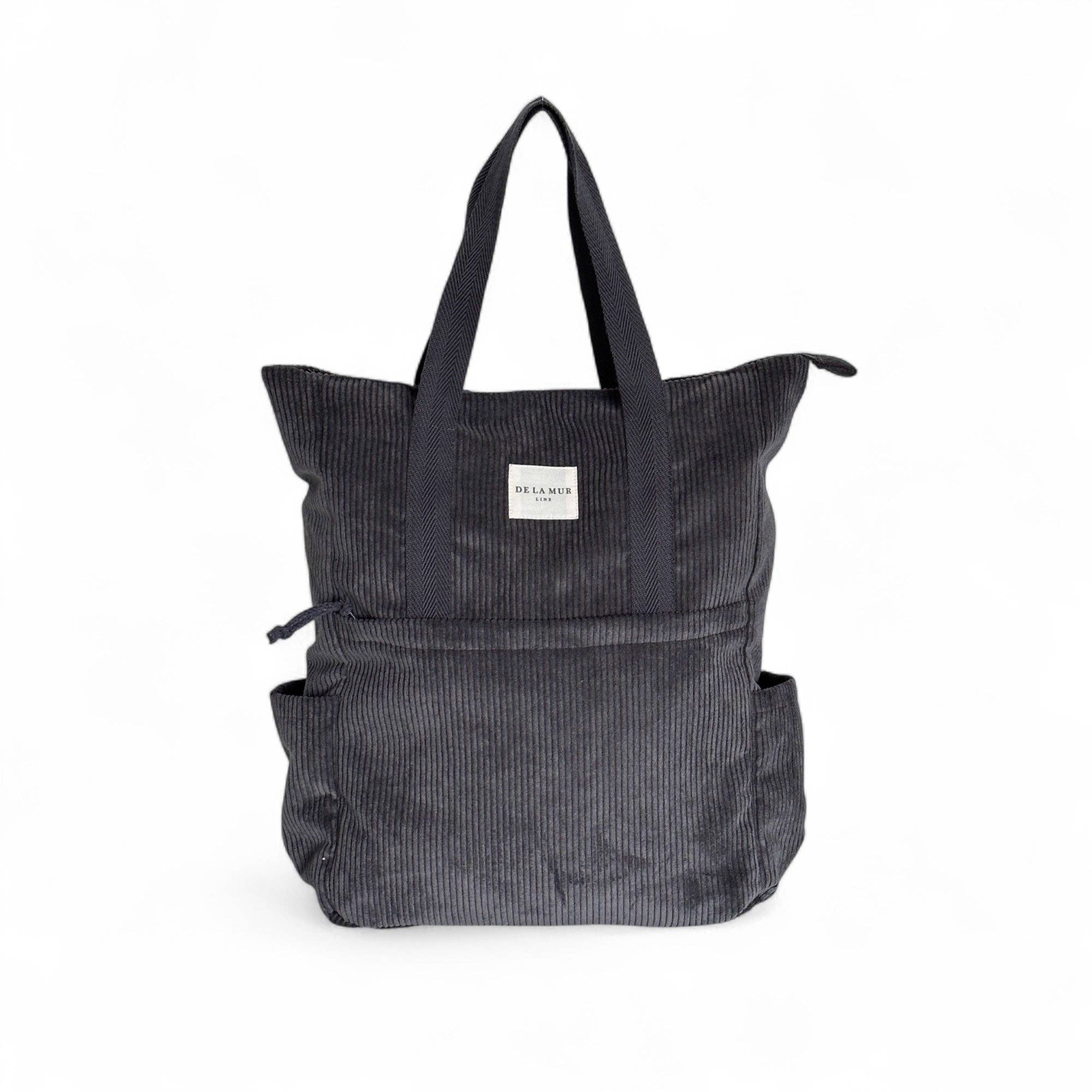 Sac à dos convertible en velours gris d’Espagne