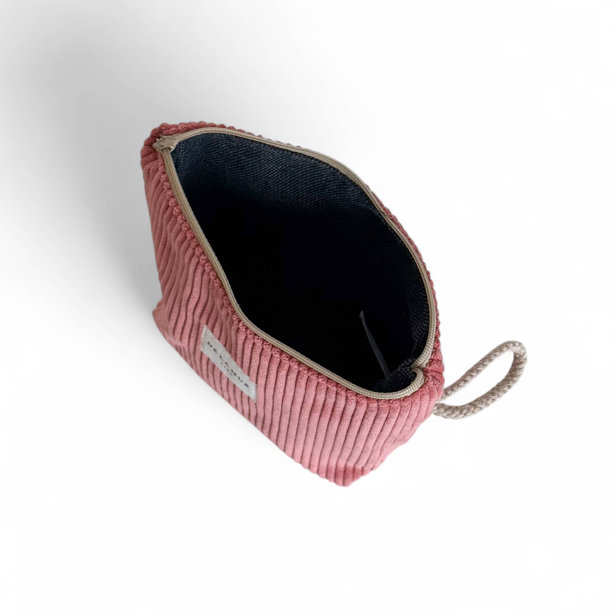 Petite pochette de maquillage velours corail
