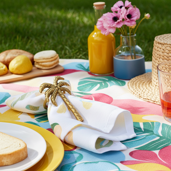 Anneau de serviette de couverts Palmier de Bali