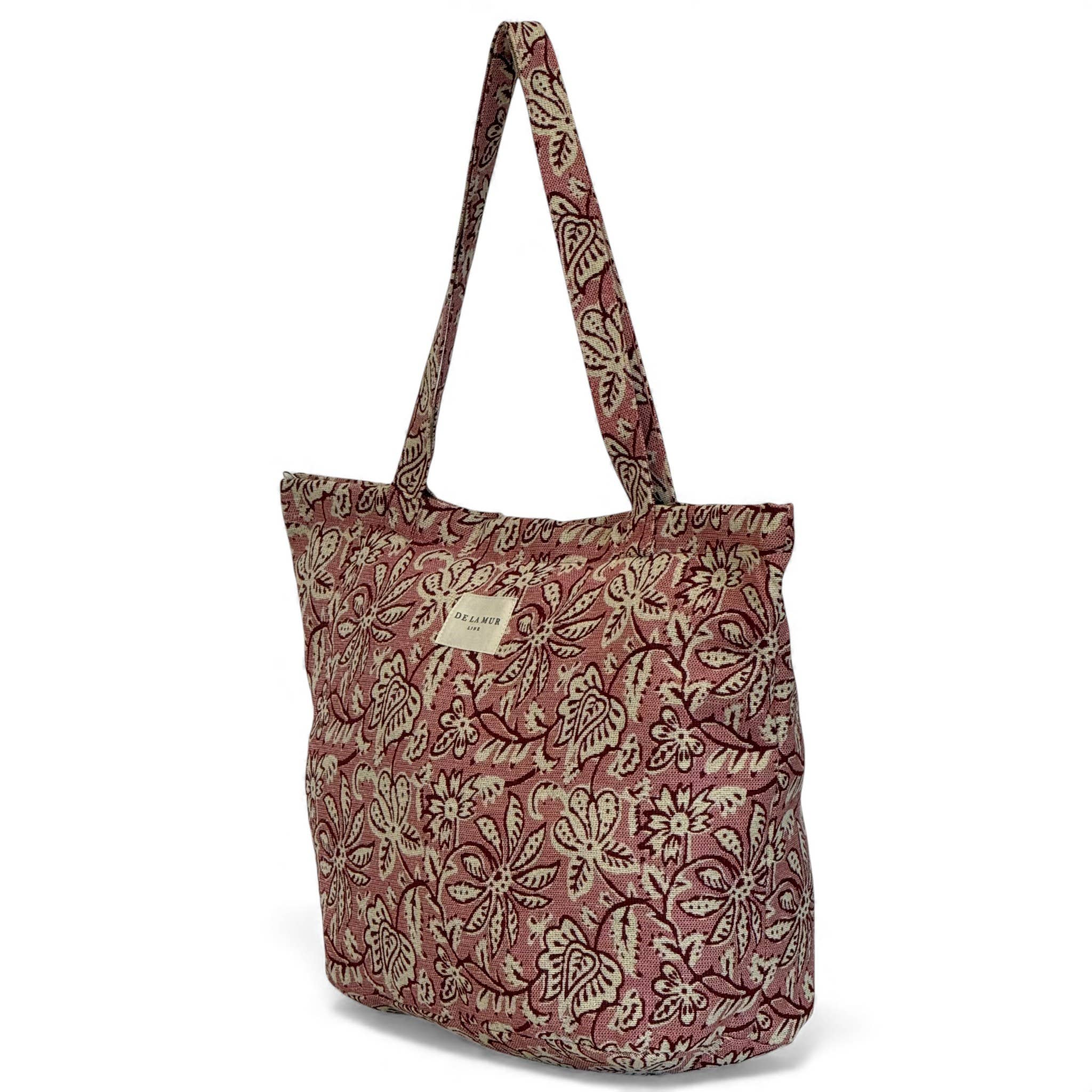 Grand sac zippé rose floral