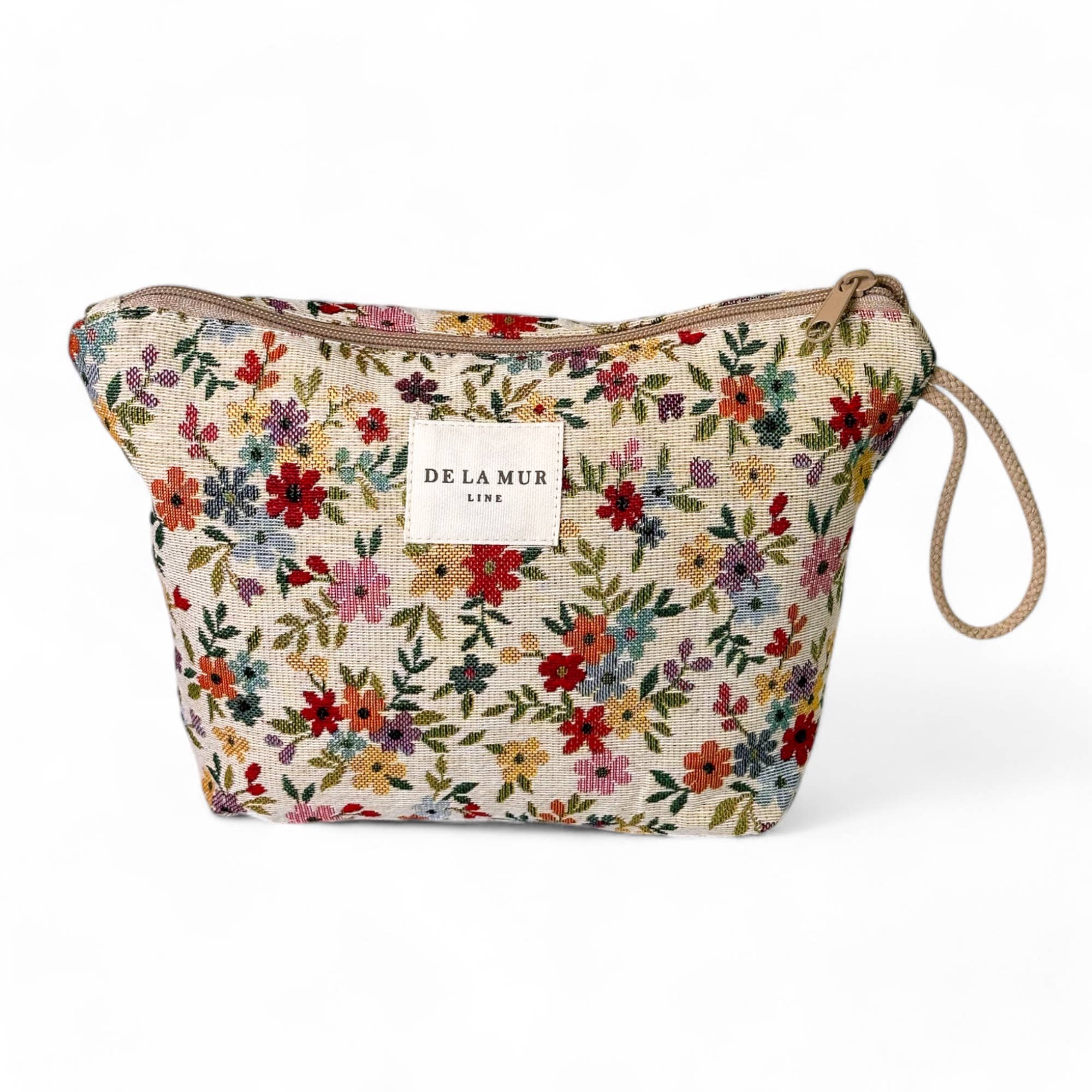Grande trousse de maquillage tissu floral fabriquée en Espagne