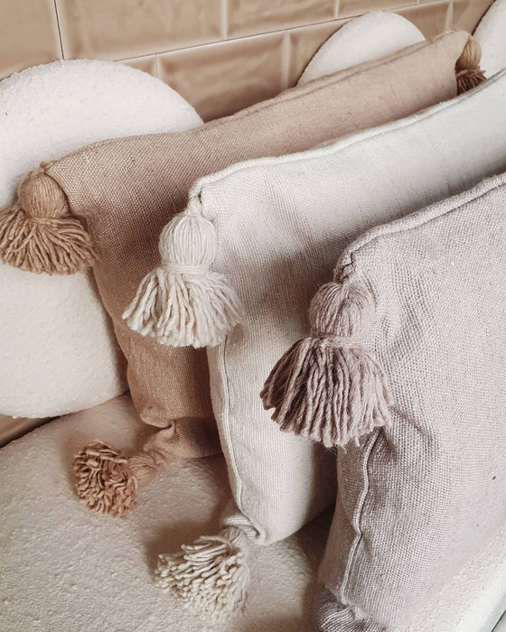 MAROC: Coussin d'oreiller marocain avec pompon