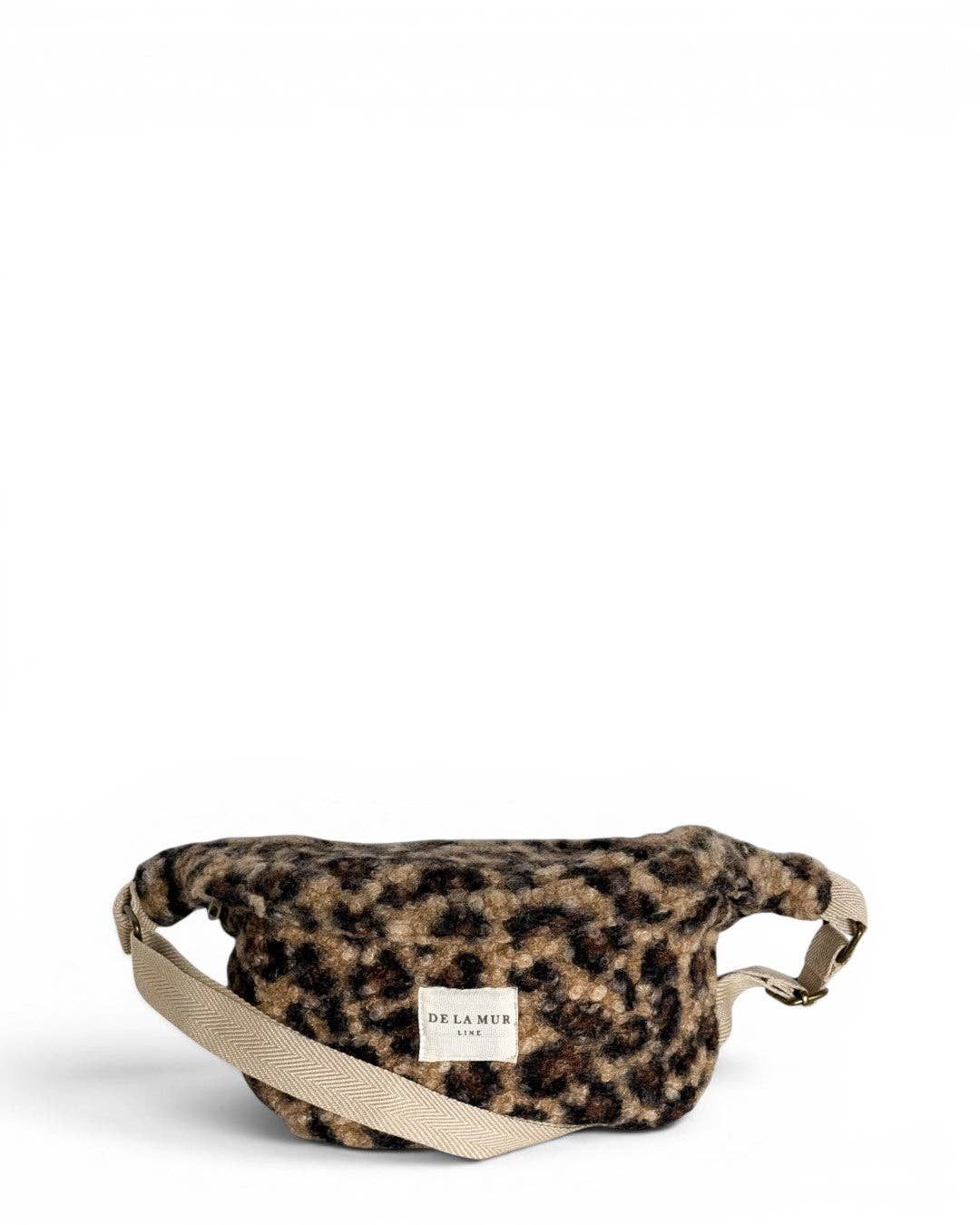 Sac banane sherpa léopard – beige et marron