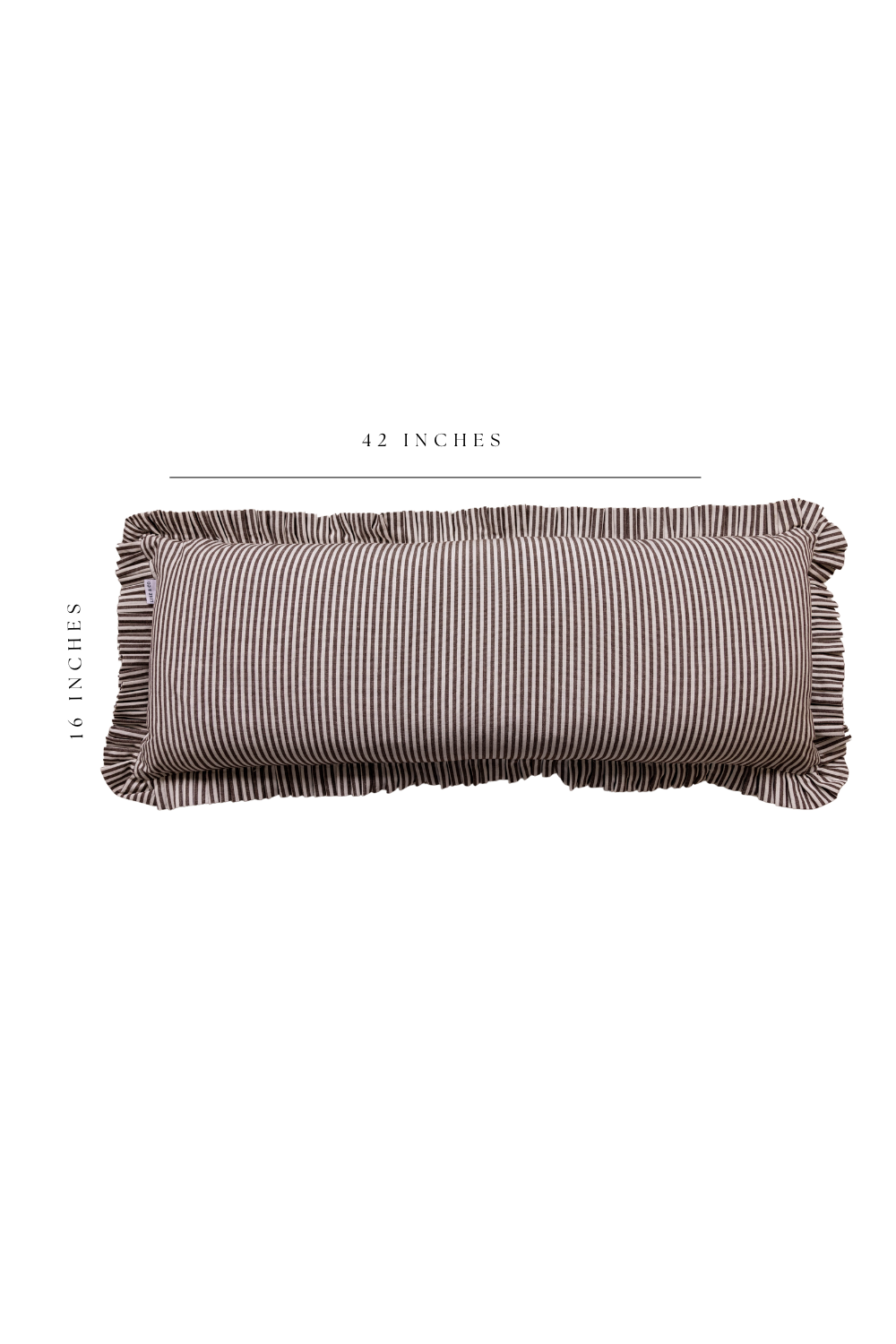 Housse de Coussin Traversin avec Volants à rayures brunes et blanches