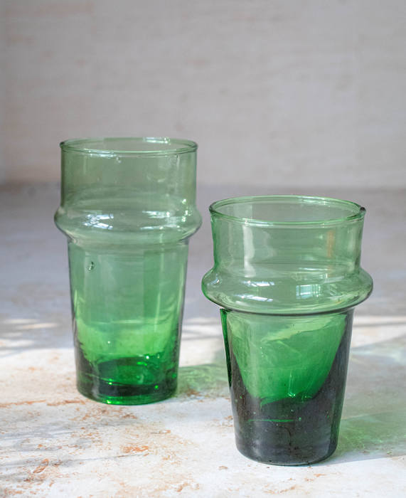 Petit Verres Beldi marocains couleur vert