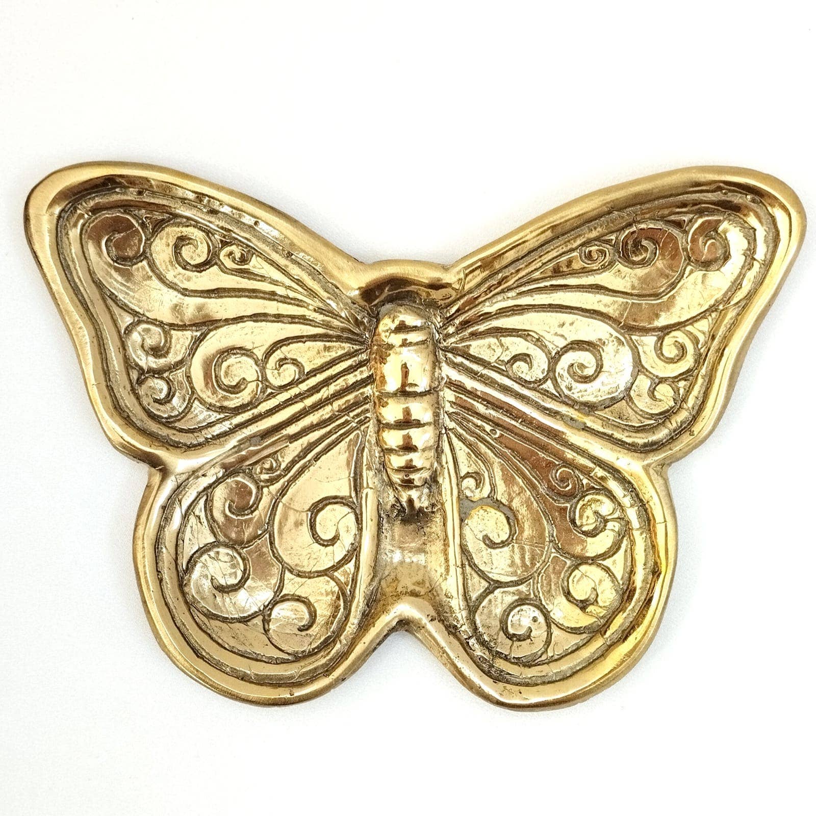 Plateau à bijoux en laiton en forme de papillon de Bali