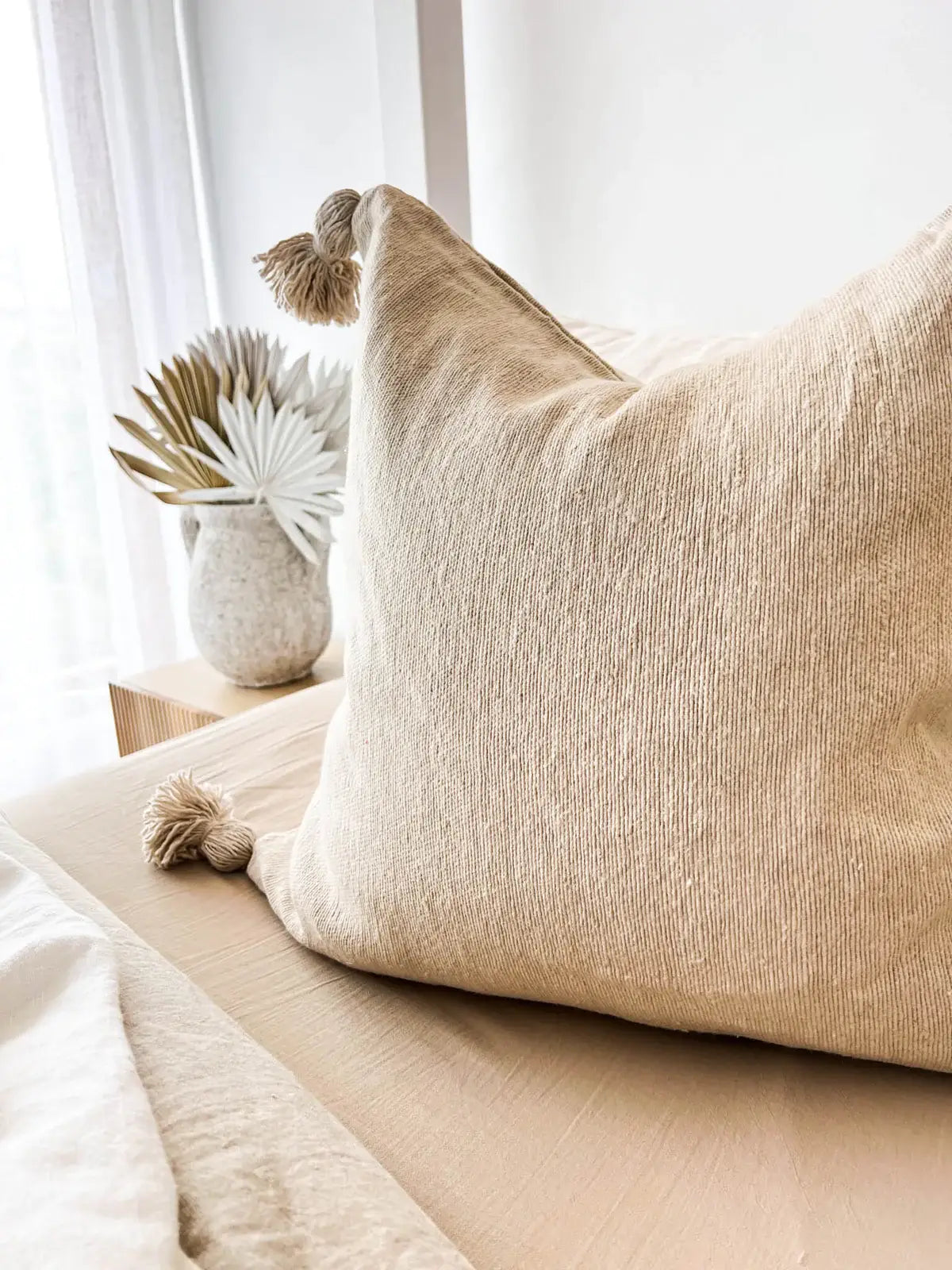 Coussin d'oreiller marocain avec pompon