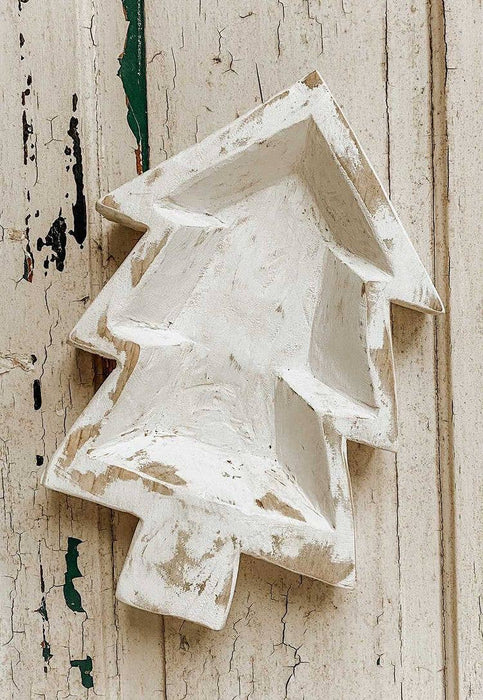 Mexique: Bol en bois en forme d'arbre, blanc pur, fait main, #A