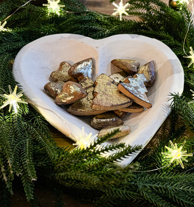 Bol en forme de cœur, blanc, fait main au Mexique