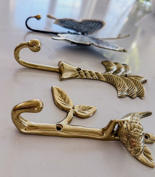 Crochet oiseau en laiton or de Bali