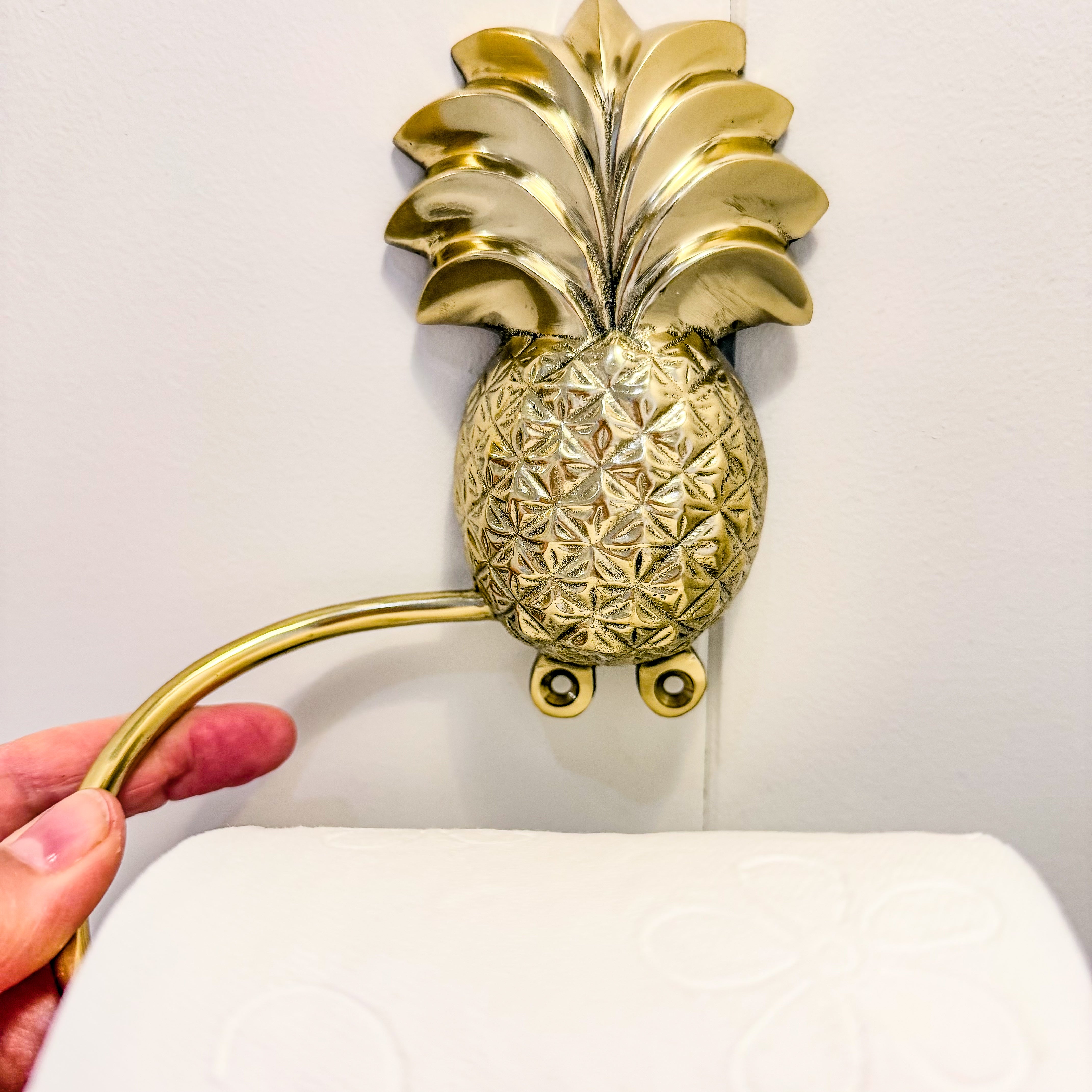 Porte-rouleau en laiton Ananas or de Bali