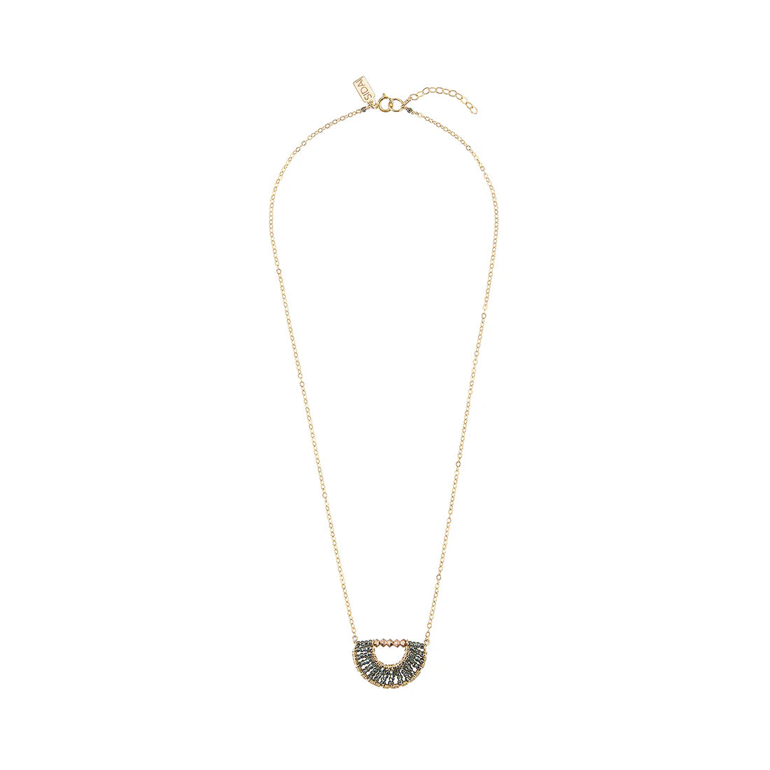 Collier demi-lune – graphite noir/or - Tanzanie