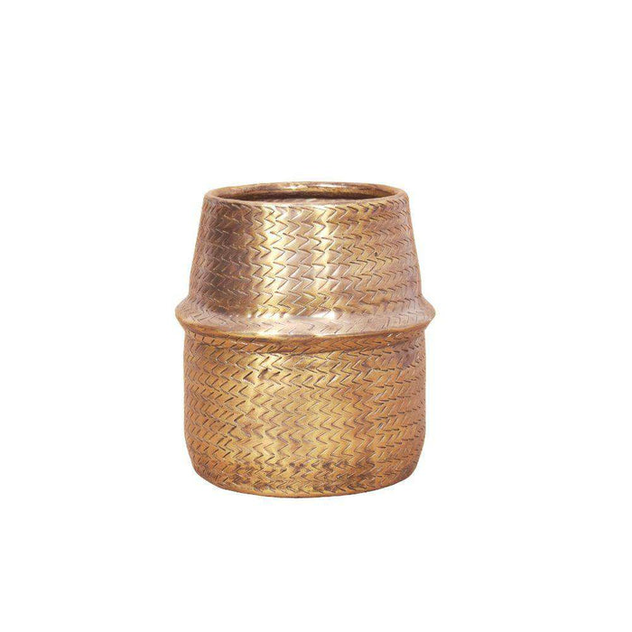 Bonita -Rattan Brass Finish Planter