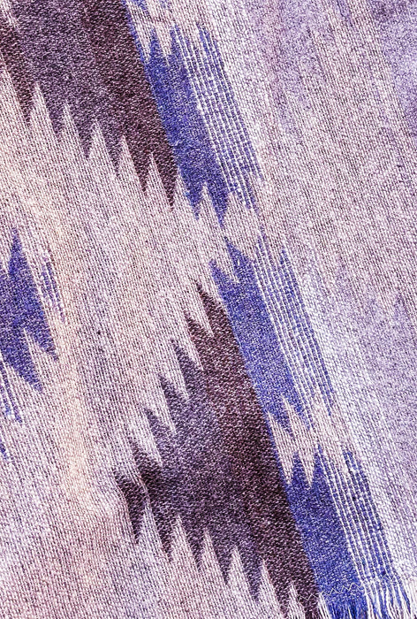 Couverture de plage bleue et gris en laine de Tofino Canada