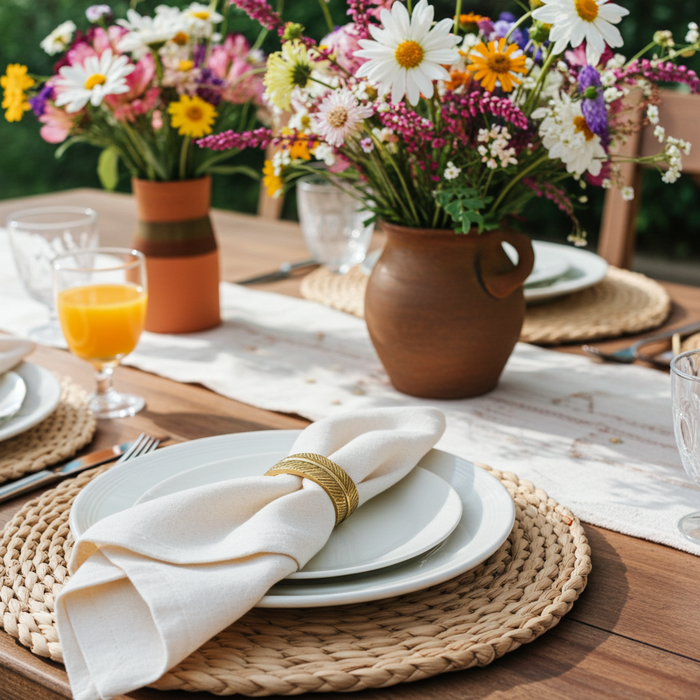 Anneau de serviette en plume de Bali