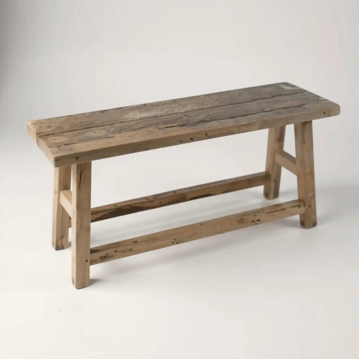 Banc en teck recyclé LEON-90cm - *livraison seulement*