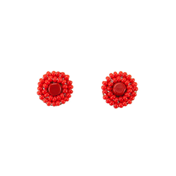 Boucles d’oreilles bouton rouge de Tanzanie