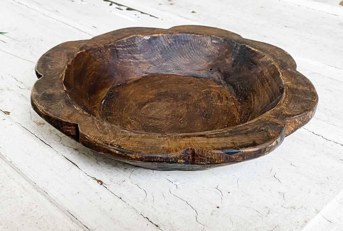 Bol en bois en forme de fleur du Mexique