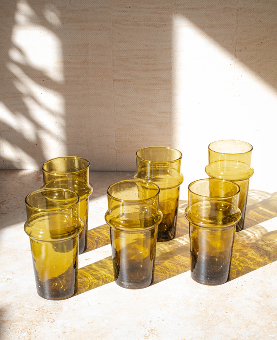 Petits Verres Beldi marocains couleur Ambre