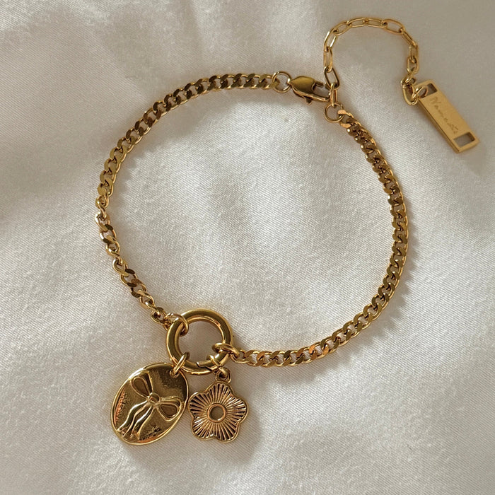 Bracelet Nœud et Fleur — Or /Bow and Flower Bracelet- Gold