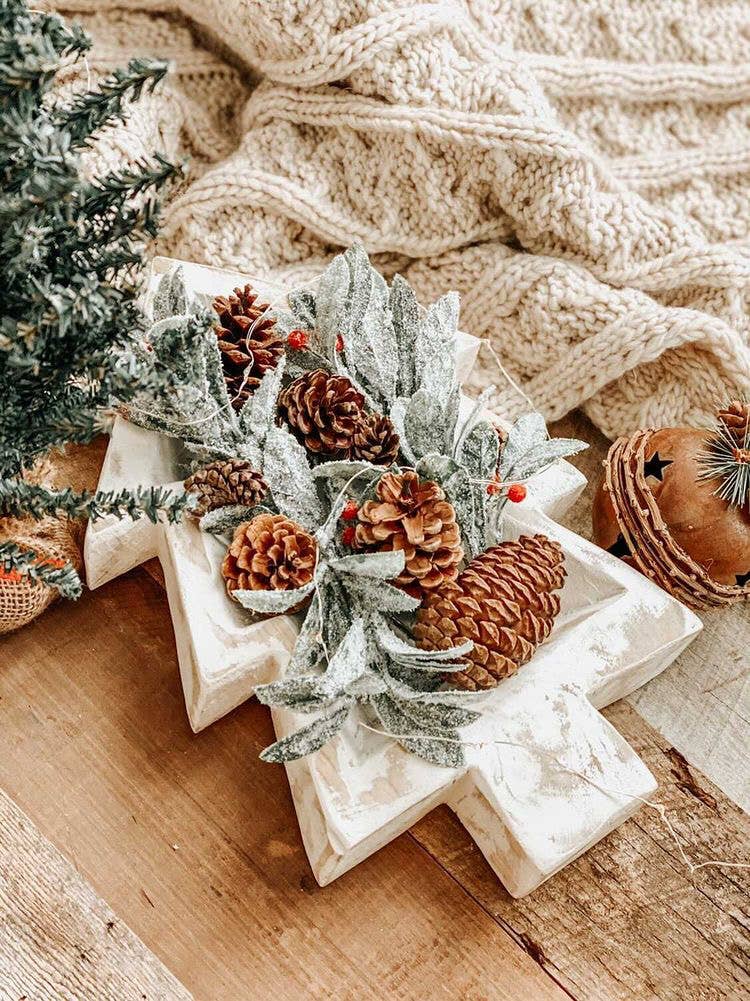 Bol en bois en forme de sapin blanc pur, fait main au Mexique