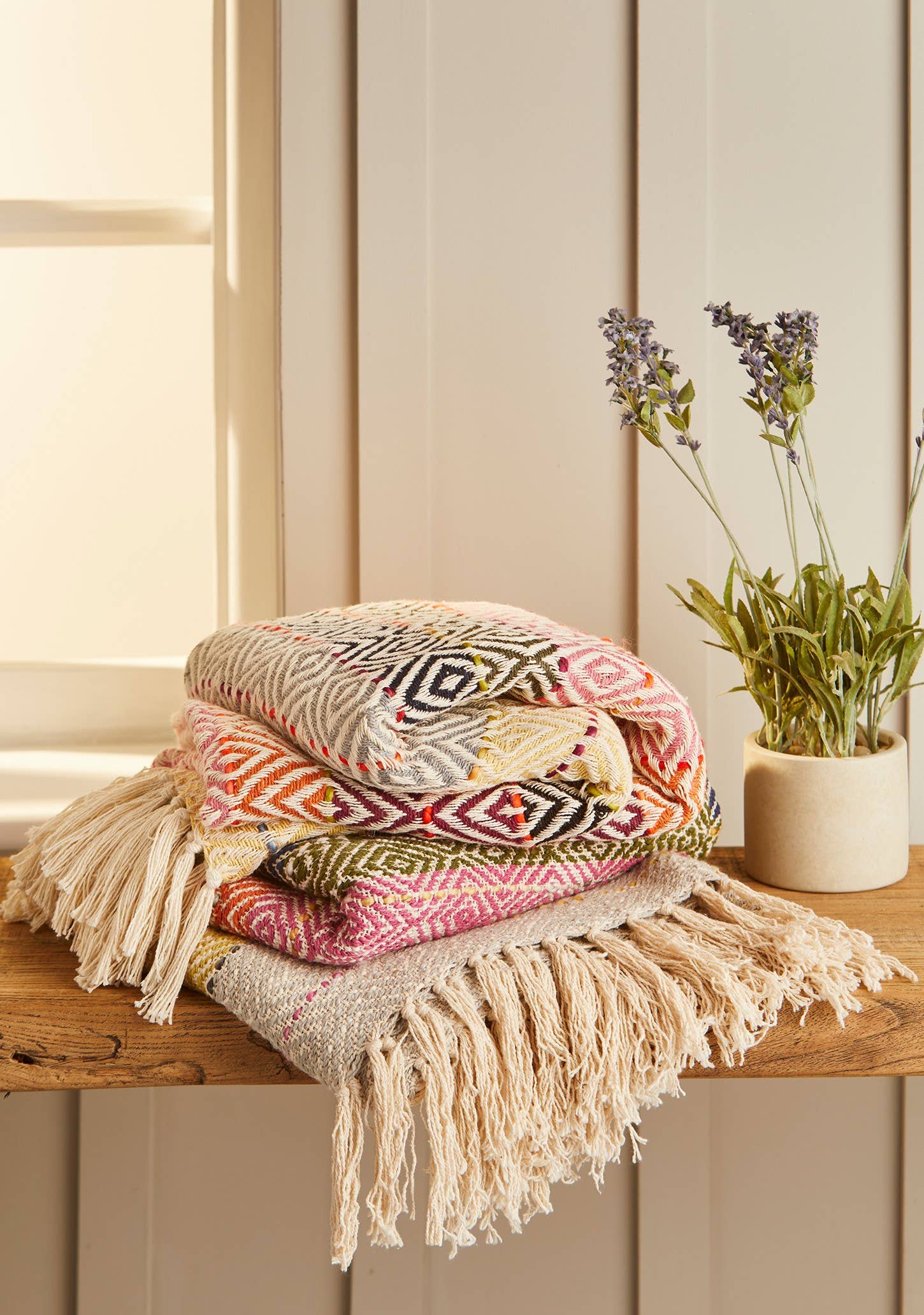 INDE: Plaid en coton tissé à la main
