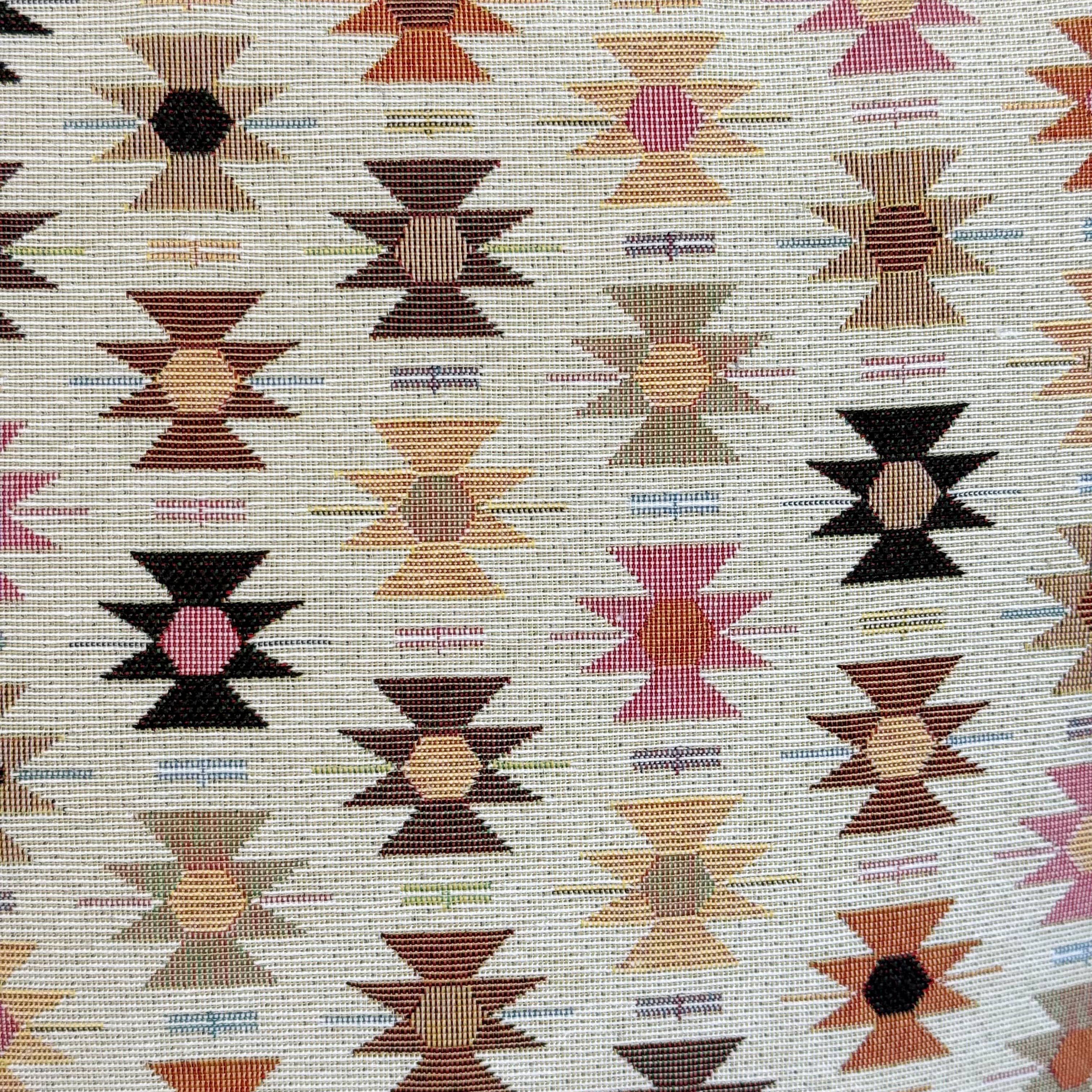 Grand Sac à Fermeture Éclair beige à motifs géométriques