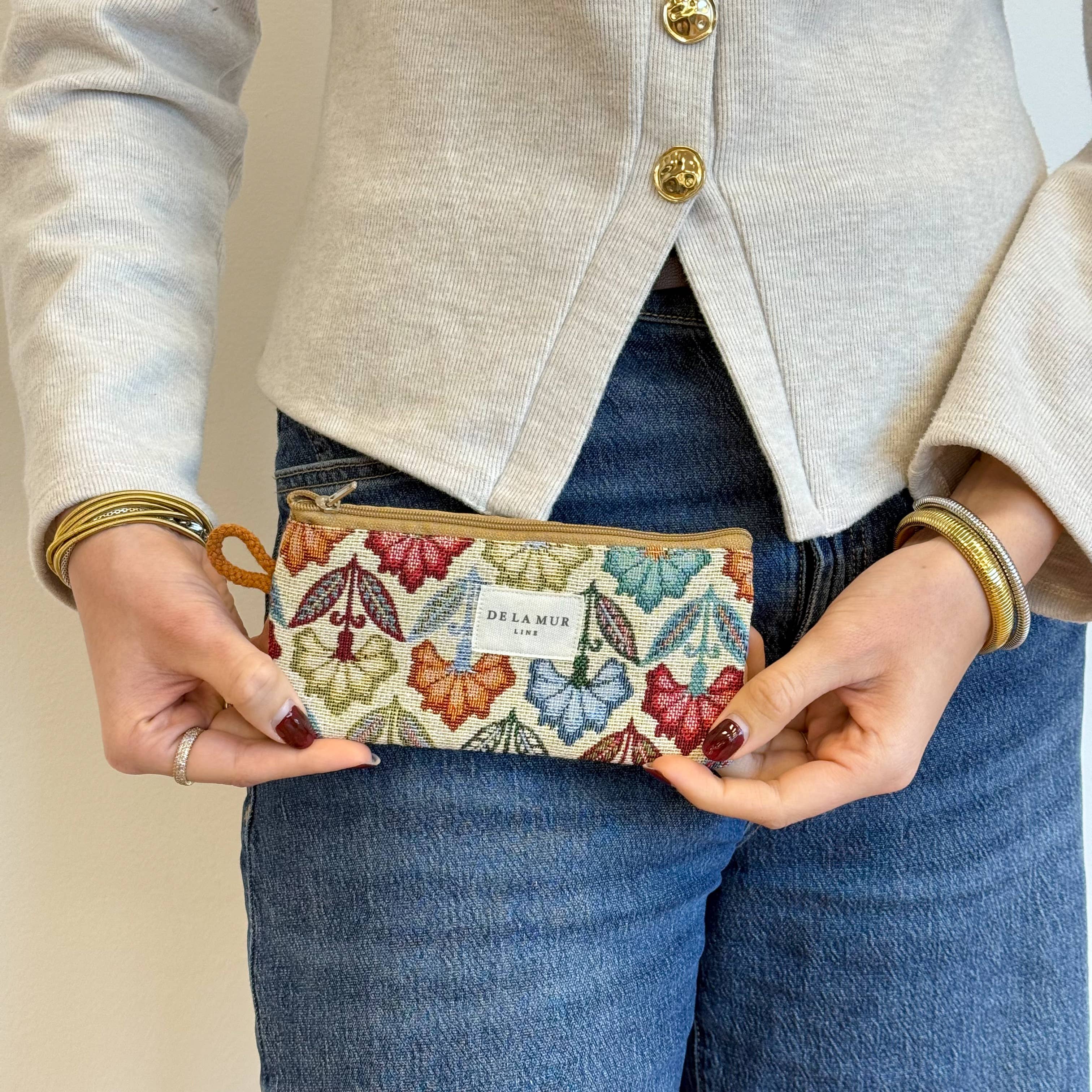 Étui à lunettes motif floral