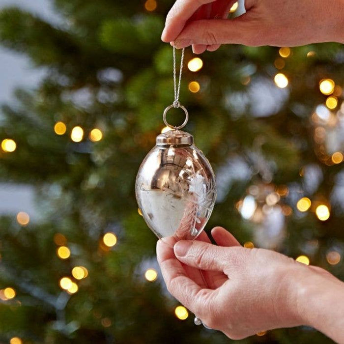 Lot de 3 boules de Noël en verre effet antique