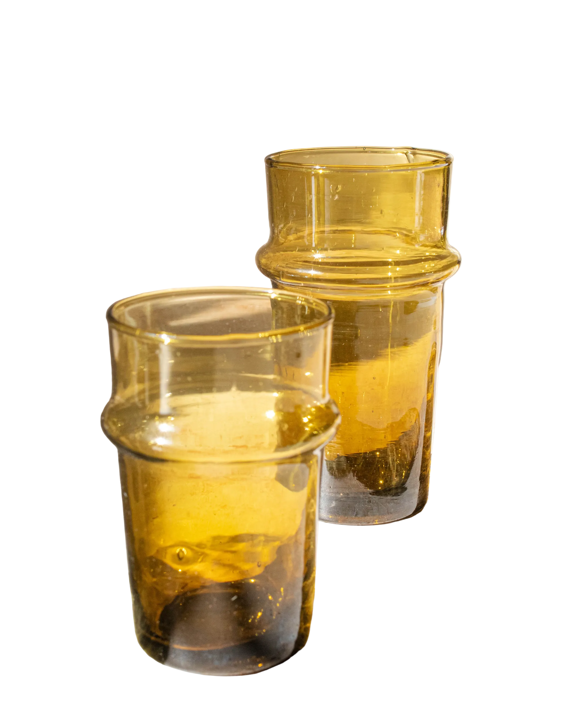 Petits Verres Beldi marocains couleur Ambre