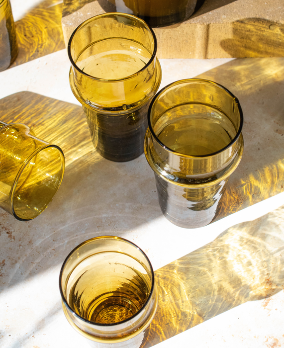 Petits Verres Beldi marocains couleur Ambre
