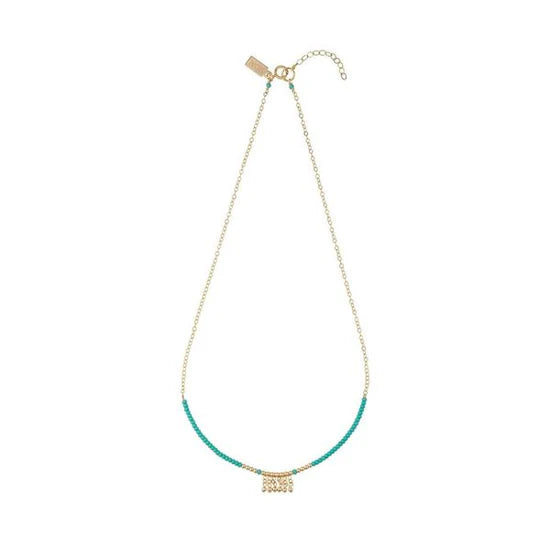 Collier Olakira éclectique – TURQUOISE/OR