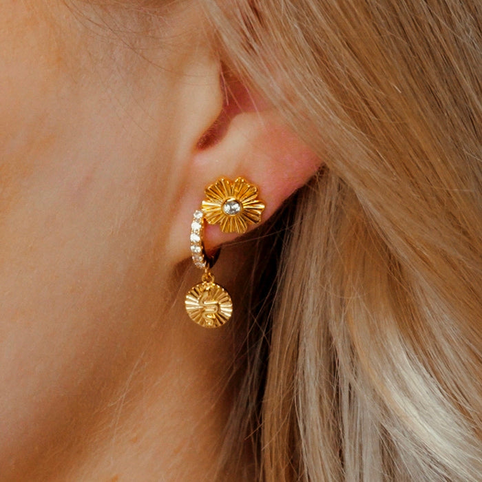 Clous d’oreilles Fleur Rayonnante / Sunburst Flower Studs